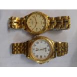 Two gents Seiko Kinetic gold plated wristwatches Location: