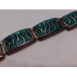 David Anderson-A Norwegian silver and green enamelled bracelet. Location:Cab