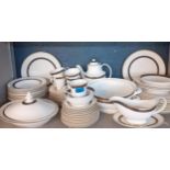 A Royal Doulton 'Harlow' dinner service to include 14 dinner plates, 11 small soup bowls together