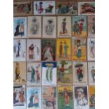 A quantity of early to mid 20th Century postcards, humorous and fashion related, all in protective