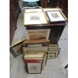 A quantity of framed and glazed miscellaneous prints to include 19th century topographical town