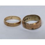 Two 9ct gold wedding bands, 5g Location: