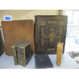 A Victorian leather bound and gilt tooled copy of John Bunyan's Pilgrim's Progress, and other