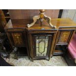 A Victorian rosewood chiffonier base/side breakfront cabinet with inlaid decoration, octagonal
