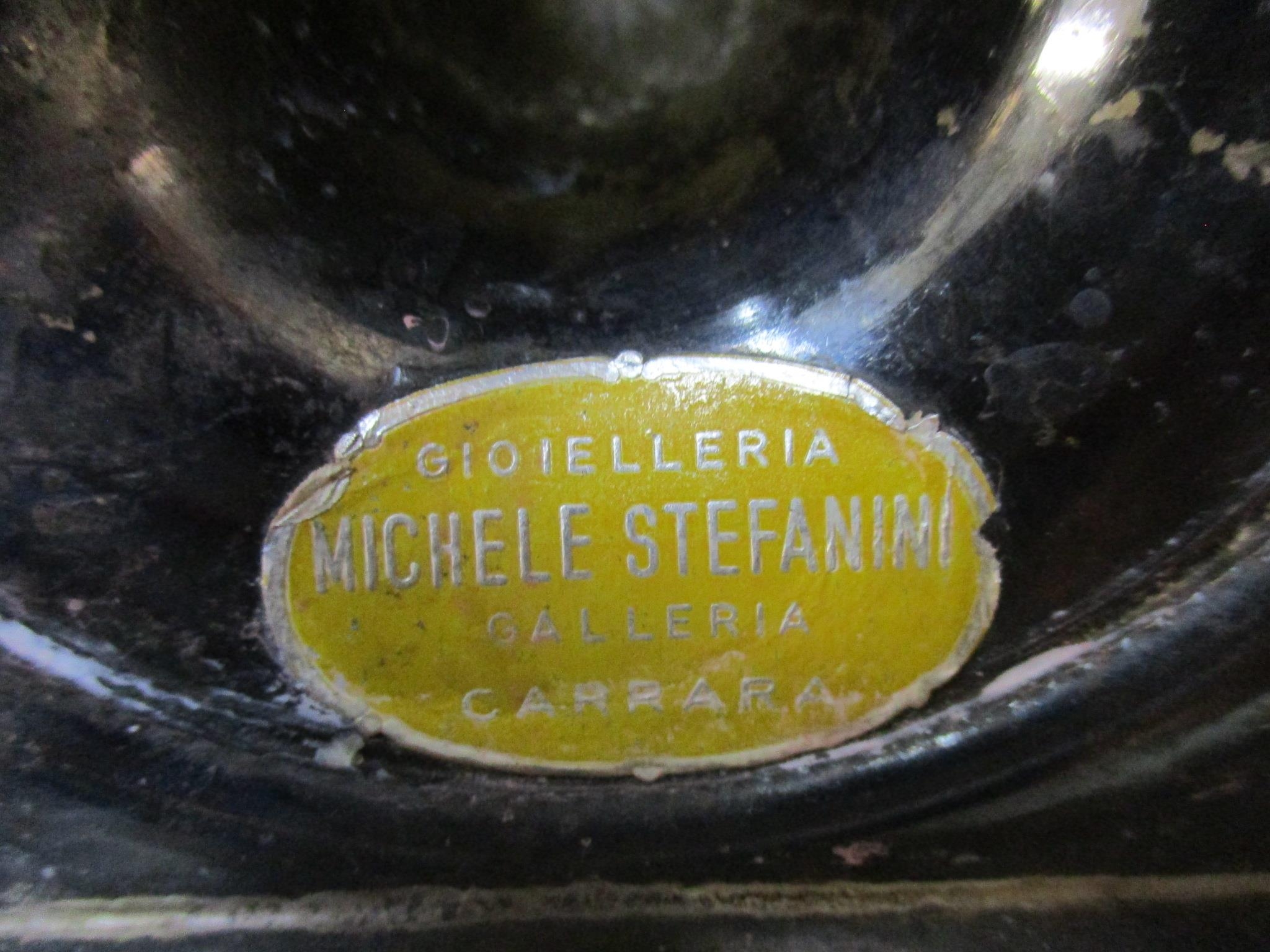 Pair of Italian silver candleholders with leaf decoration, square bases on paw feet, stamped '800' - Image 4 of 5