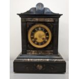 A late 20th Century marble cased 8 day mantle clock, the dial inscribed Henry Marc Paris, the