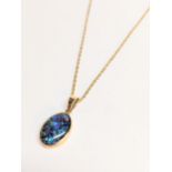 A 9ct gold opal set necklace, 3.9g Location: