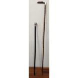 A silver topped cane and a silver topped ebonized stick Location: