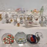 Mixed glassware to include three Murano models of fish Location: