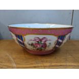 A late 19th century Samson bowl decorated with flowers and the Sevres mark to the base, 12cm h x