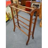 A Victorian mahogany towel rail with turned spindle supports, 91cm h x 66cm w Location: