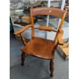 A 19th century elm and beech bar back country armchair Location: