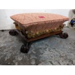 A 19th century rosewood and gilt footstool Location: