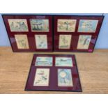 A collection of RAF training postcards mounted in three glazed frames Location: