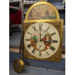 A 19th century Scottish longcase clock dial and movement with pendulum Location: