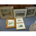 A group of framed and glazed watercolours to include William Lyons Wilson (1892-1981) - Schon House,