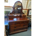 A Victorian mahogany chest of drawers adapted to a dressing table, 153cm h x 105cm s Location: