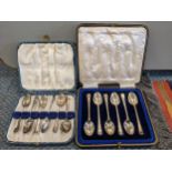 Two cased sets of silver teaspoons Location:
