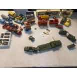 A group of vintage toy cars to include Dinky military vehicles, Corgi Chipperfields Circus