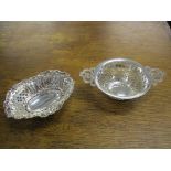 Two small silver bon bon dishes to include a Deakin & Francis twin handled bowl with pierced