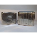 Two silver cigarette cases with engine turned decoration, 249g Location: