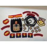 Royal Engineers related cloth badges/patches to include bomb disposal, rank pips, shoulder titles