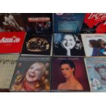 A large collection of easy listening, soul and classical LPs, all housed in a plastic crate to