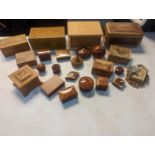 A group of treen items to include wooden jewellery trinket an other boxes in various shapes and