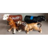 Two Beswick models of bulls and other animal models Location: R2:1