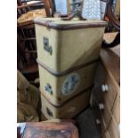 A vintage twin handled suitcase