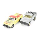 Corgi Toys - a pair of pre-production Mazda B1600 pick-up trucks, unboxed, one decorated in yellow