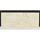 A 19th century carved marble relief plaque, of Classical theme depicting Diana the huntress, holding