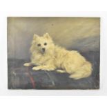 Florence Jay (act.1905-1920) British, portrait of a Japanese Spitz dog, signed lower left in red,