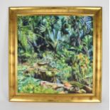 Terry Ann Kalinko (contemporary), oil on canvas depicting a jungle scene, signed lower right, within
