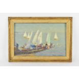 Gyrth Russell (1892-1970) British, nautical theme painting depicting children's sailing boats