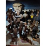 A quantity of Worldwide ornaments to include terracotta warriors and Egyptian Sphinx together with