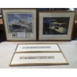 A group of four framed and glazed items to include Titanic The Ship of Dreams print with 1912