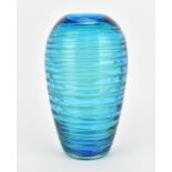 An Italian hand blown filo girato glass vase, probably by Fulvio Bianconi, Venice, the blue ground