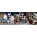 Mixed household ornaments and kitchenware to include Portmerion kitchen cannisters and a Royal