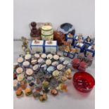 Small collectables to include Quimper style miniature teacups, Colourbox teddy and other