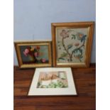 Pictures to include C E Scoffin - still life oil on canvas; Betty Steer - still life watercolour;