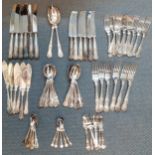 A quantity of John Mason silver plated cutlery and flatware, 6 setting, one teaspoon deficient