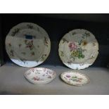 A group of 19th century German porcelain to include two flower painted plates, 18th century