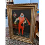 A large reproduction portrait of Sir Frances Drake, 92cm x 60cm, in a gilt frame Location: