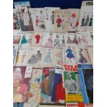 Vogue sewing patterns and others 1960's-1970's together with mixed knitting patterns and ephemera.