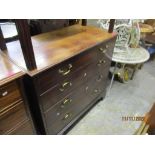 A Georgina mahogany flat fronted chest of four graduated drawers on ogee bracket feet, 102cm x 108cm