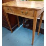 An early 20th century elm side table/desk having a single drawer, 77cm h x 73cm w x 41cm d Location: