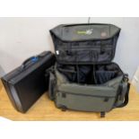 A Samsonite briefcase and a Snowbee XS fishing bag Location: G