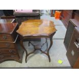 Mixed furniture to include a Victorian inlaid table, together with a reproduction small chest, and a