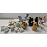 Mixed ceramics and china to include Royal Doulton Fairfax pattern part tea, along with mixed